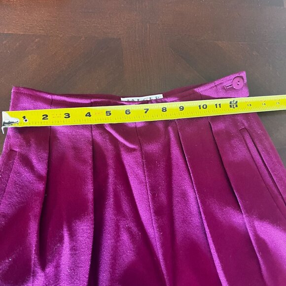 Jaeger Womens High-Waisted Pleated 100% pure Wool Trousers XS Fuchsia Pink 80's - Picture 5 of 13